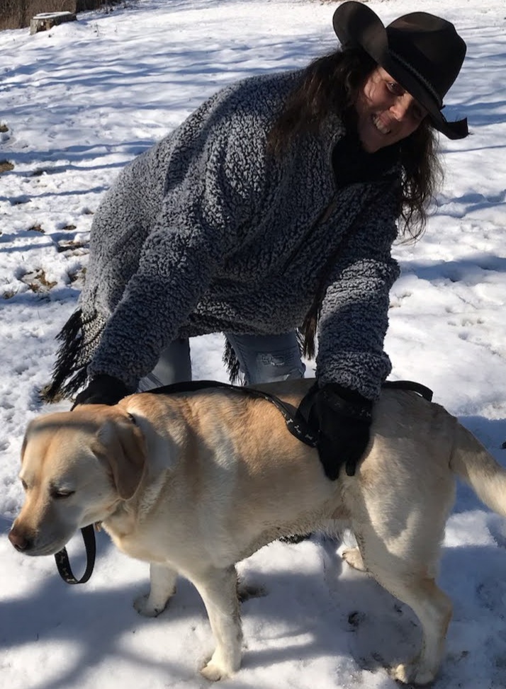 Ms. Chupasko and Lulu, her friend's yellow lab